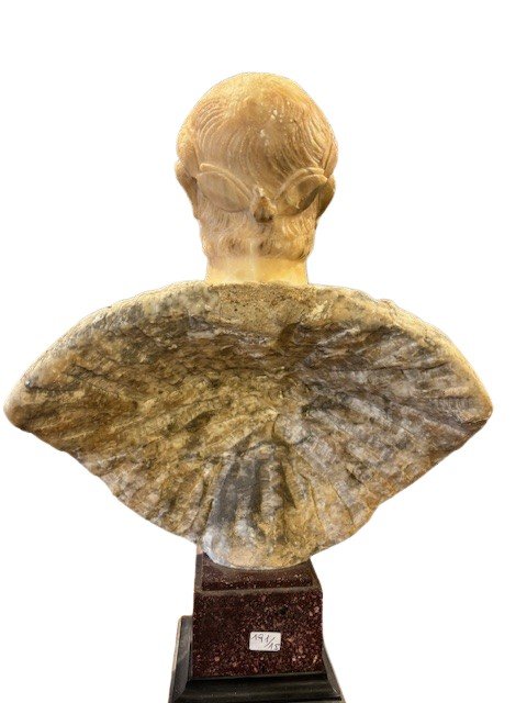 Busto in marmi diversi con basetta in porfido (non coeva )-photo-4