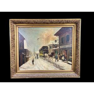 Dipinto olio su tela firmato e datato " A. Chatrou 1895" ( piccole mancanze )