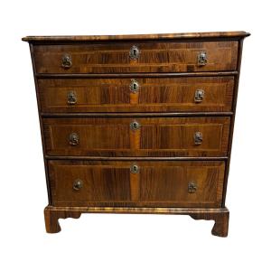 Piccolo comò inglese lastronato in palissandro