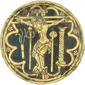 Tonso in vetro eglomisè di scuola umbra