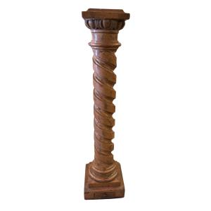 colonna in scagliola dipinta a finto porfido con scanalature a torciglione