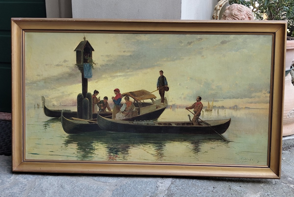 Dipinto olio su tela Adelchi De Grossi 