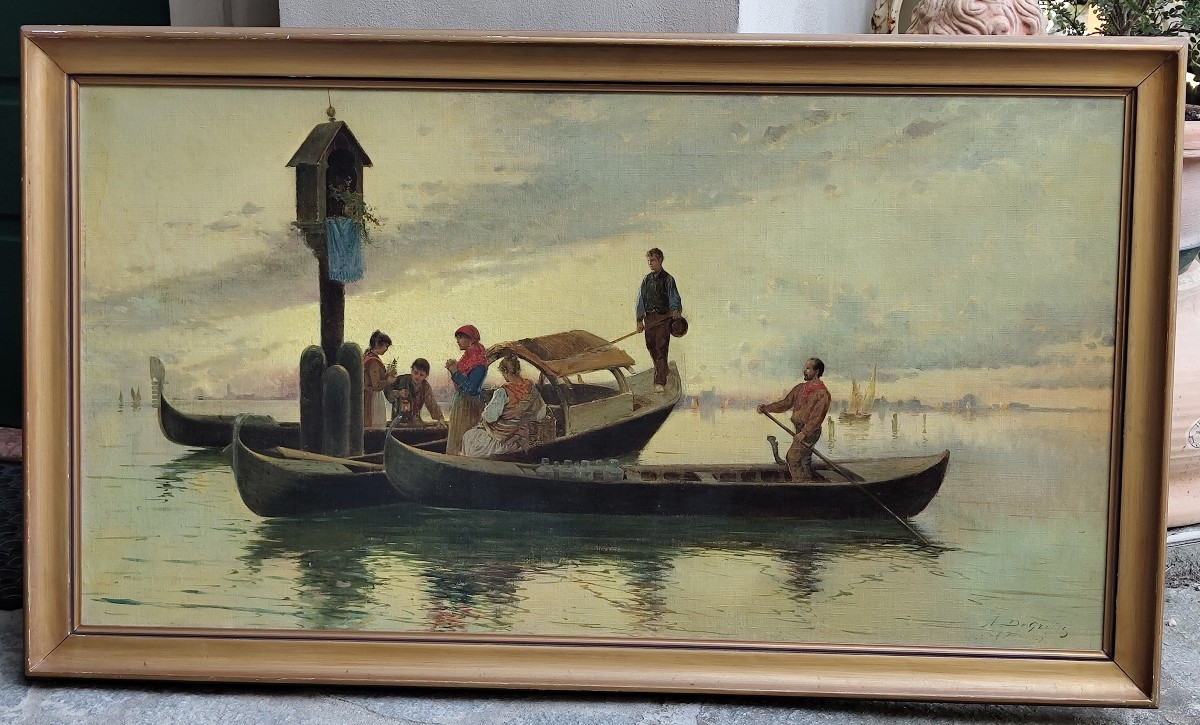 Dipinto olio su tela "Adelchi De Grossi"