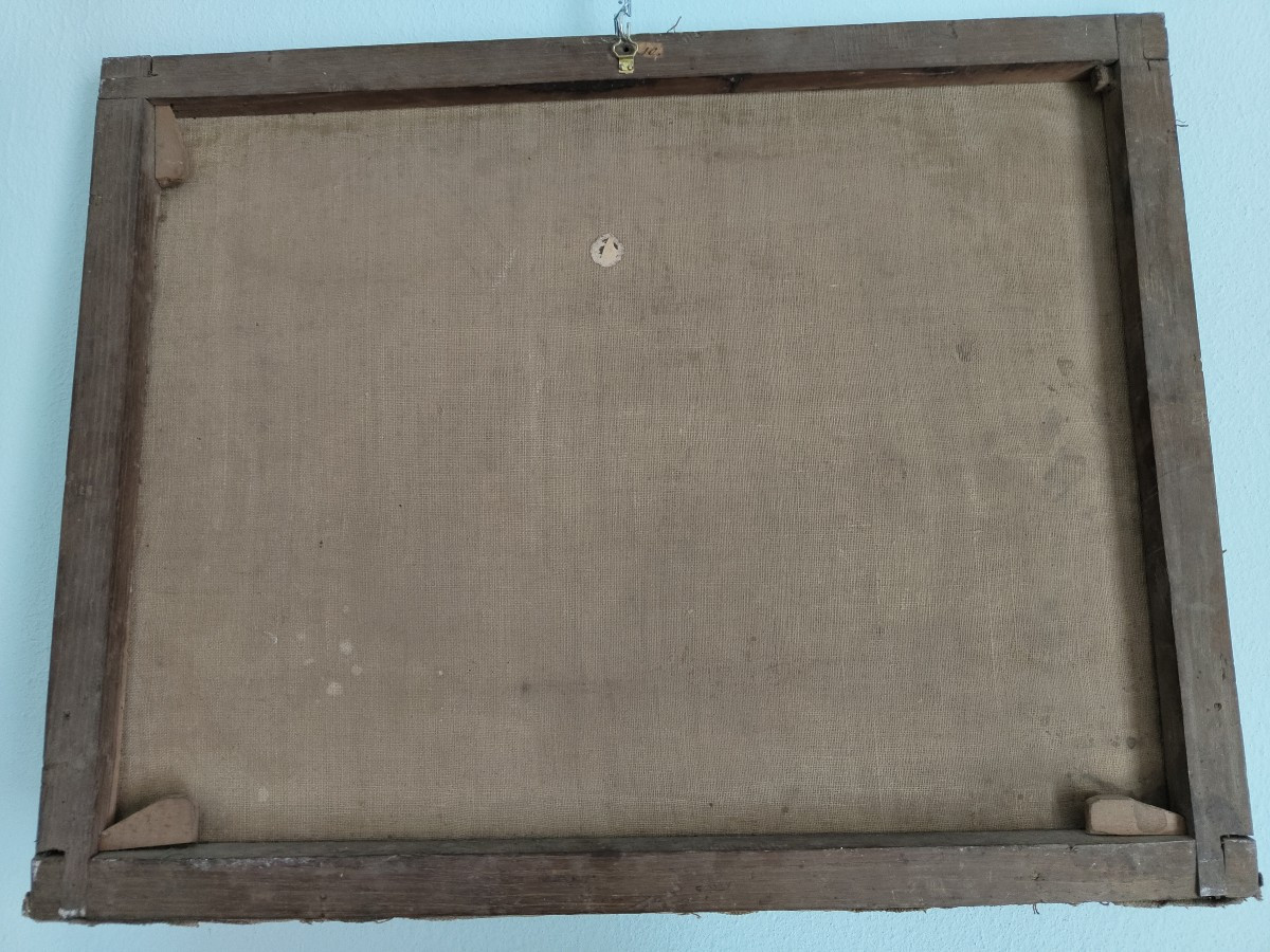 Dipinto olio su tela "Rosa da Tivoli"-photo-4