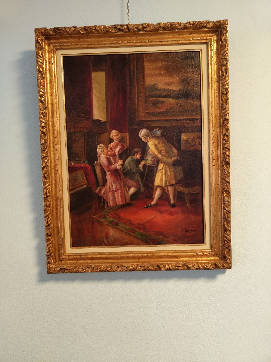 Dipinto olio su tela "Alberto Rossi" TO 1858/1936-photo-2