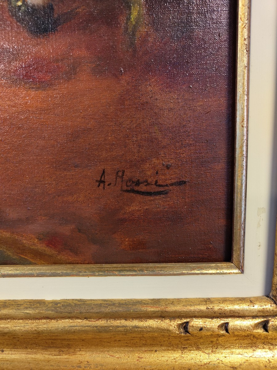 Dipinto olio su tela "Alberto Rossi" TO 1858/1936-photo-3