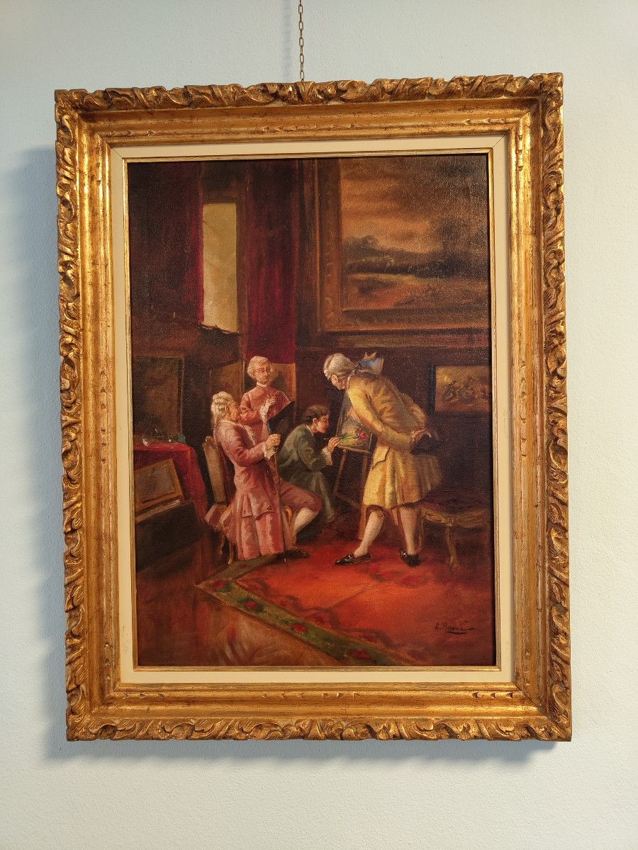 Dipinto olio su tela "Alberto Rossi" TO 1858/1936