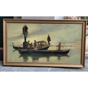 Dipinto olio su tela "Adelchi De Grossi"