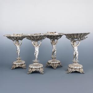 Quattro alzate in argento