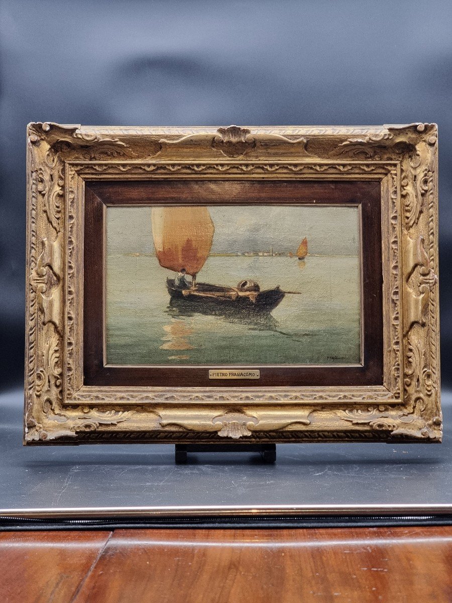 Pietro Fragiacomo – "Barca in laguna"-photo-3
