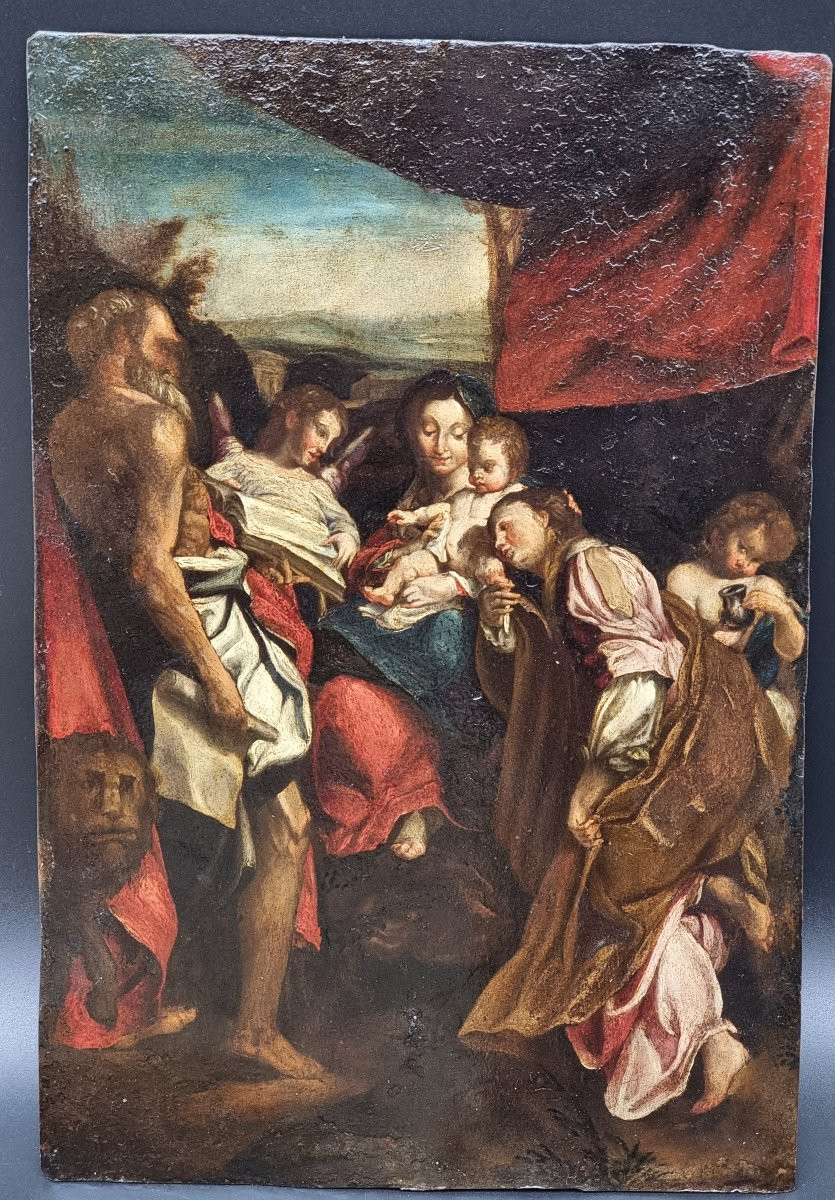 Copia settecentesca de "Il Giorno" del Correggio – Olio su rame-photo-4