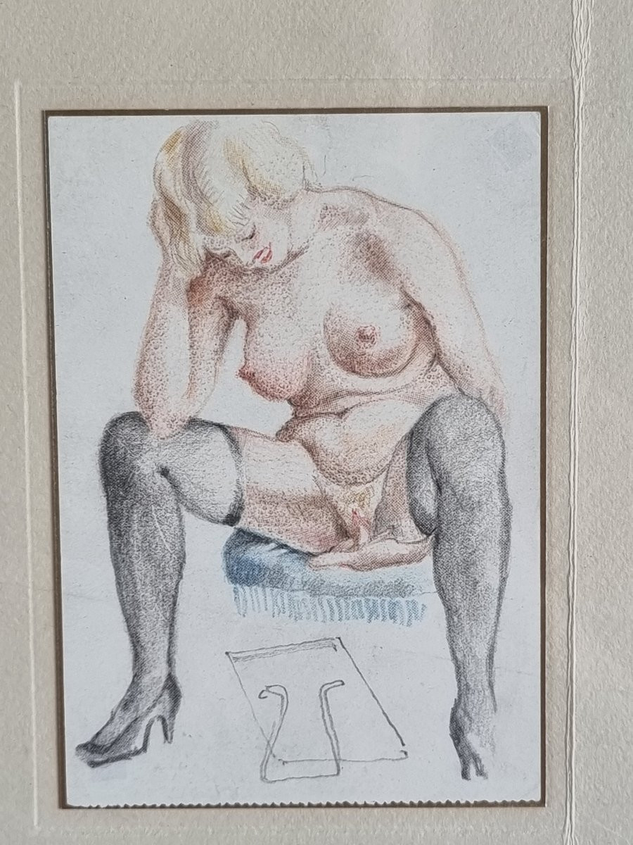 Serie di 25 disegni erotici attribuiti ad Alberto Vargas, anni '30-photo-2