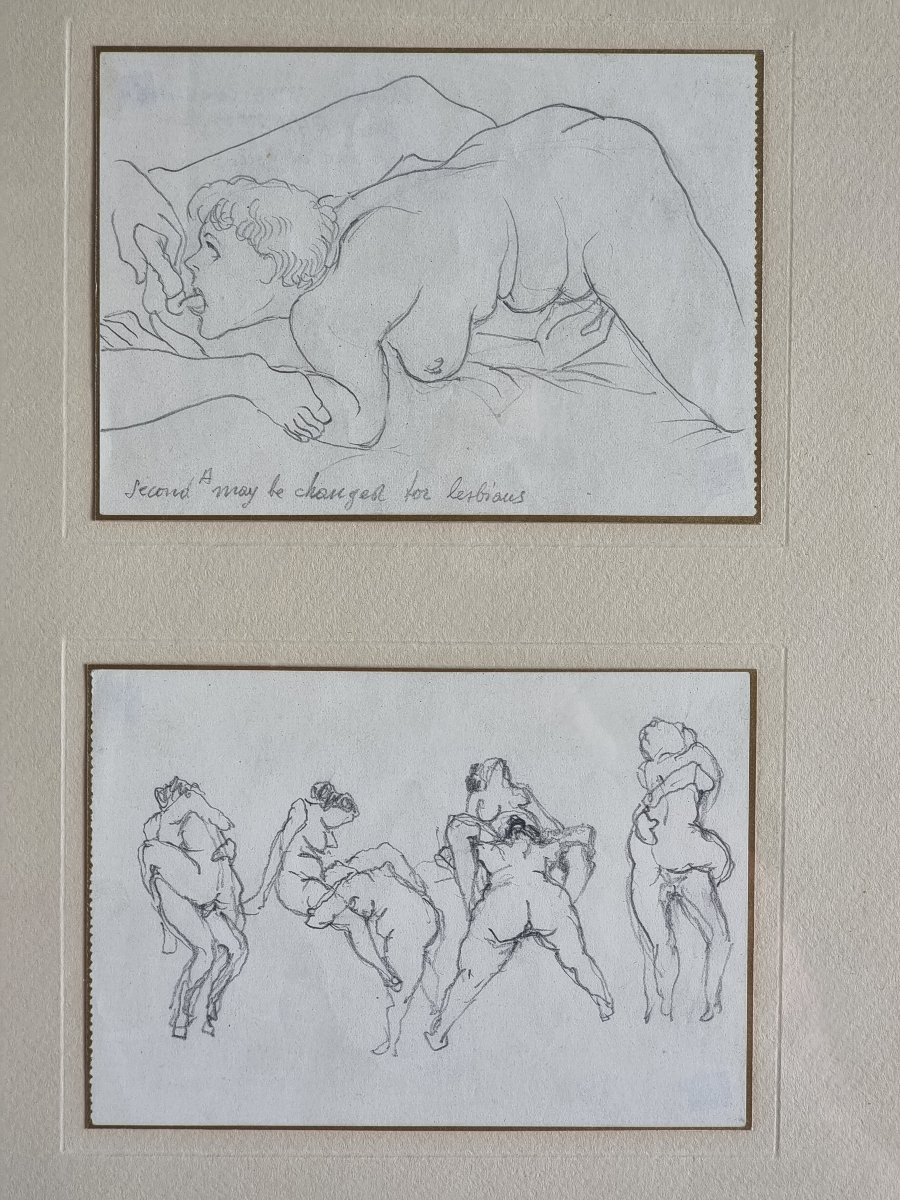 Serie di 25 disegni erotici attribuiti ad Alberto Vargas, anni '30-photo-3
