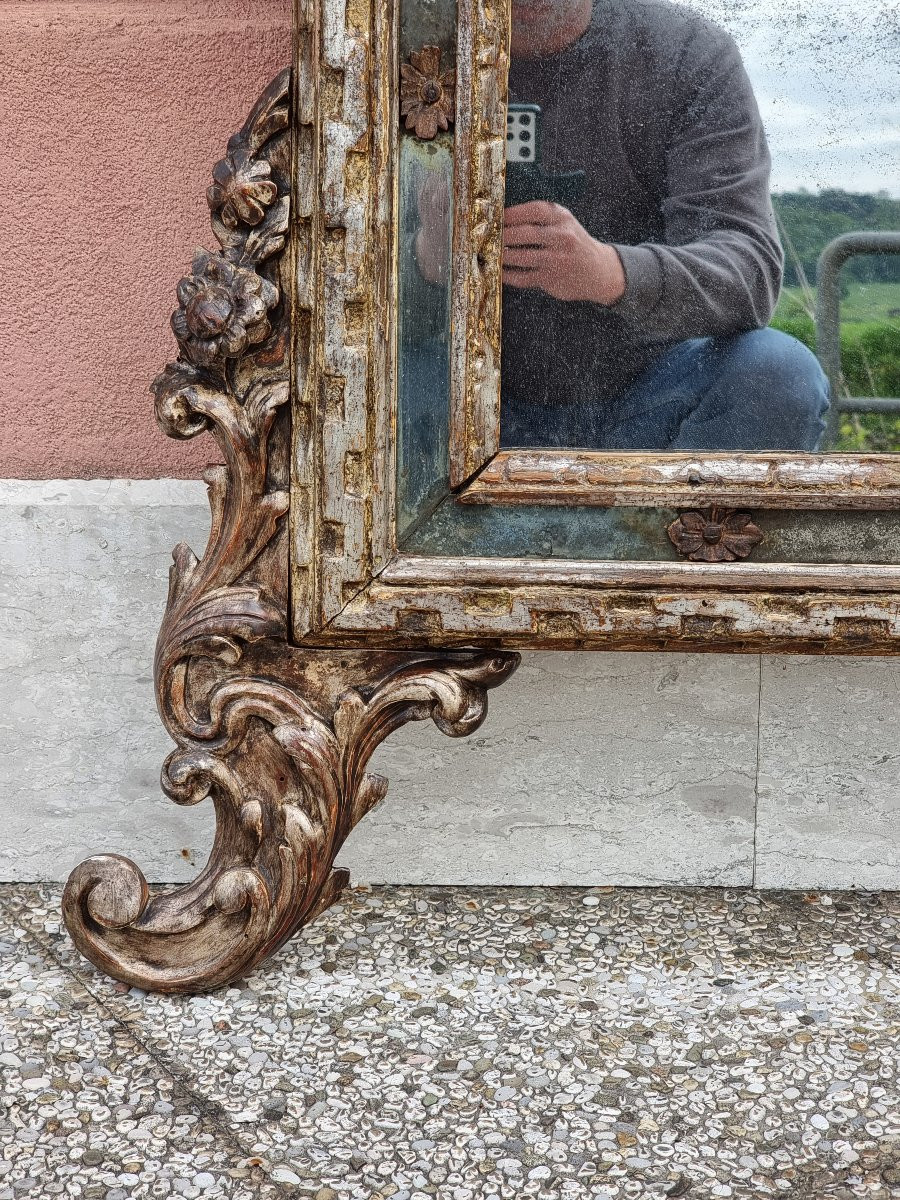 Specchiera piemontese intagliata e argentata in stile Luigi XVI – 1780 ca.-photo-4
