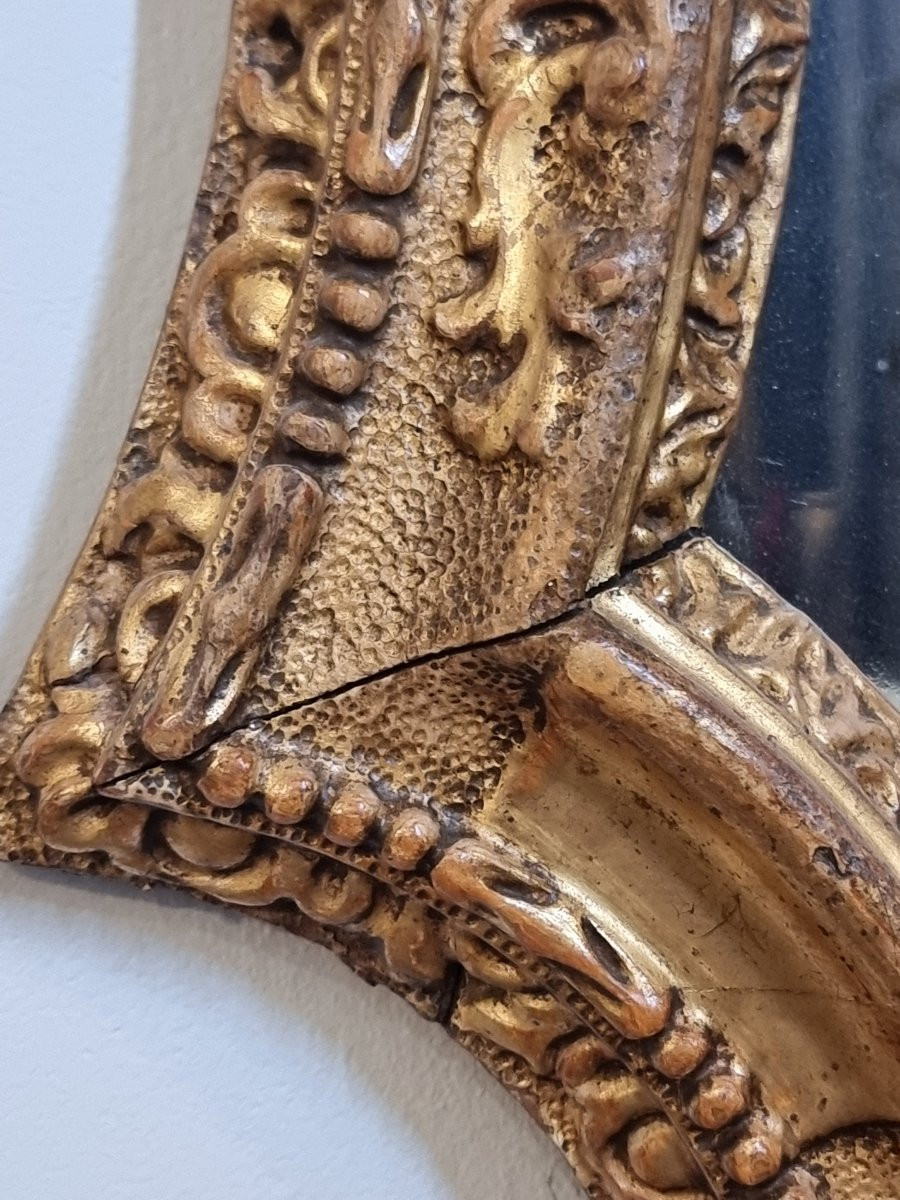 Grande luniera veneziana del XVIII secolo con specchio inciso – raffigurazione mitologica-photo-1