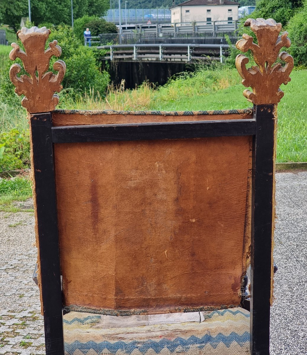 Seggiolone in noce intagliato con fregi dorati, area emiliana (prob. Mantova), fine XVI – inizi-photo-2