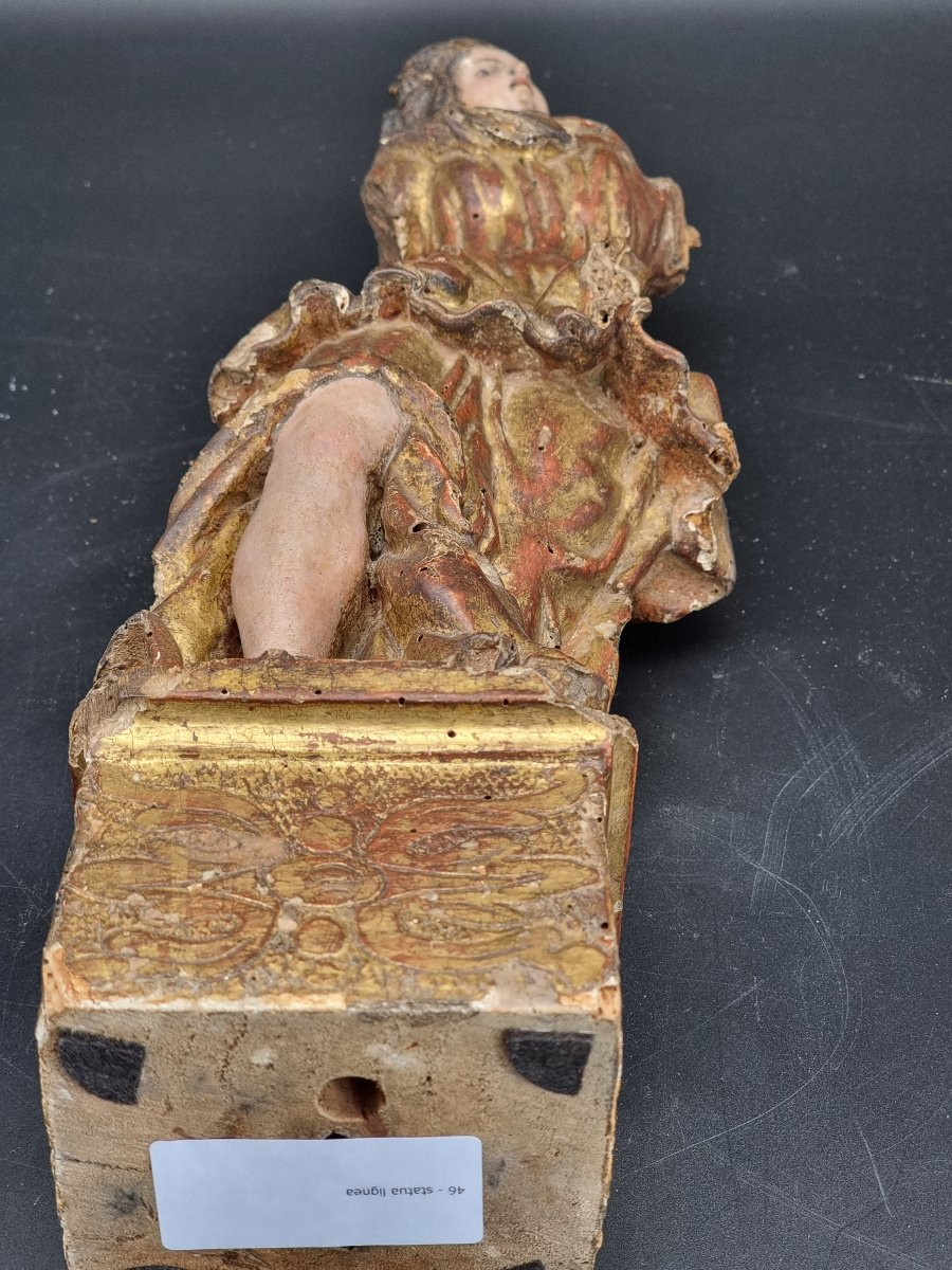 Scultura lignea policroma e dorata, Nord Italia, inizi XVIII secolo-photo-2