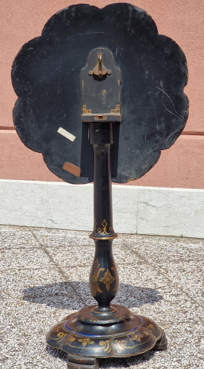 Tavolino inglese a vela in legno e cartapesta, fine Ottocento-photo-4