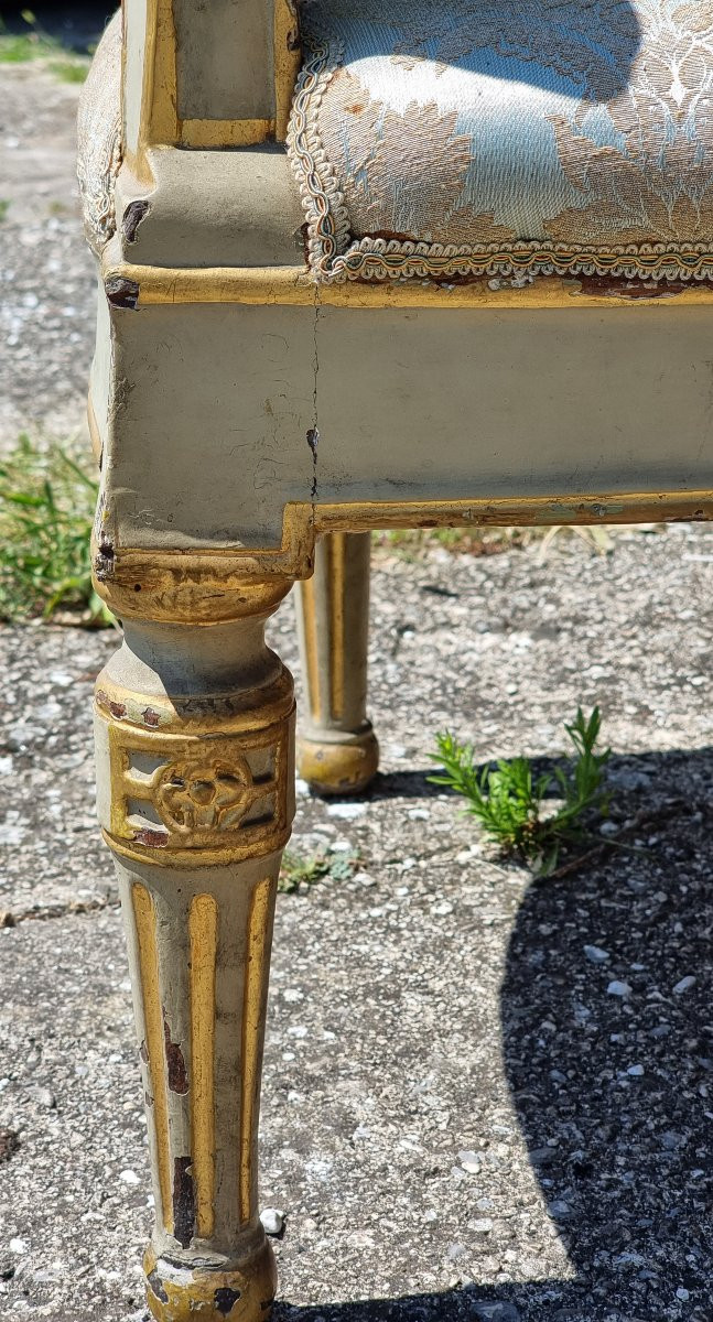 Salotto veneto laccato e dorato in foglia oro, fine XVIII secolo-photo-2