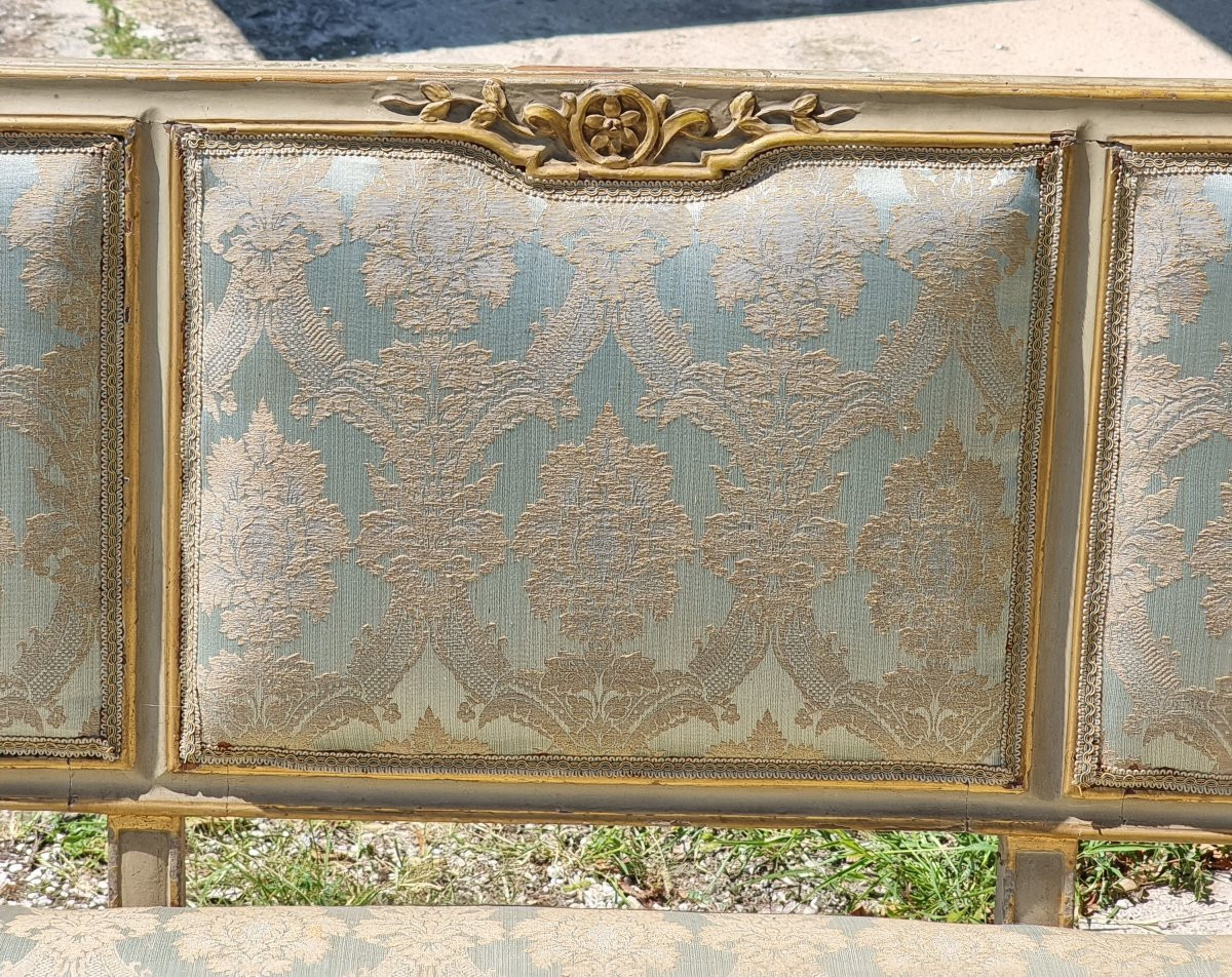 Salotto veneto laccato e dorato in foglia oro, fine XVIII secolo-photo-4