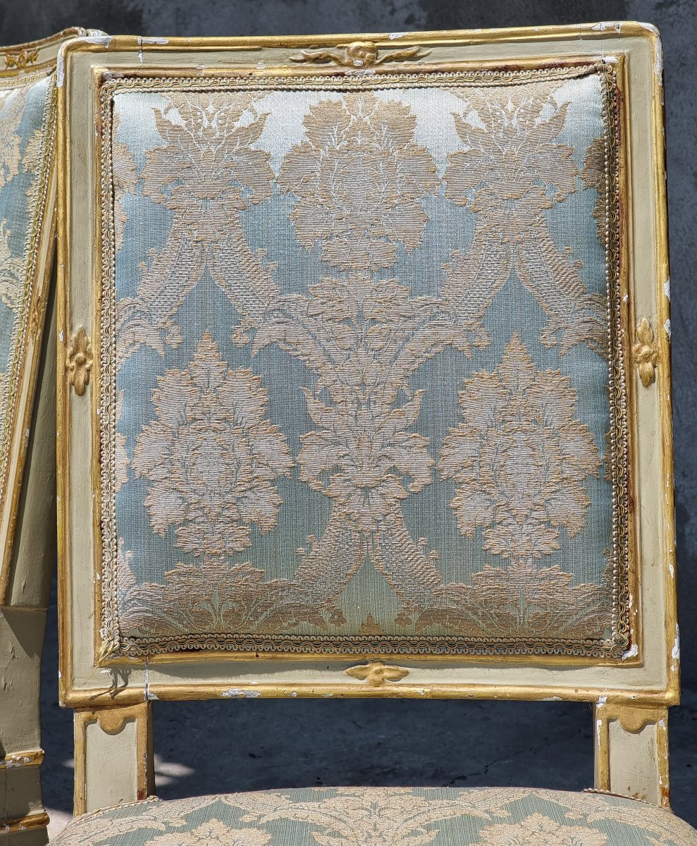 Salotto veneto laccato e dorato in foglia oro, fine XVIII secolo-photo-5
