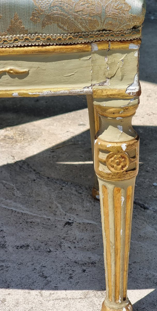Salotto veneto laccato e dorato in foglia oro, fine XVIII secolo-photo-6