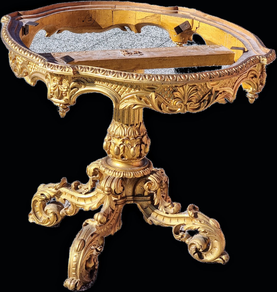 Salotto nobiliare intagliato e dorato, stile Carlo X – XIX secolo-photo-2