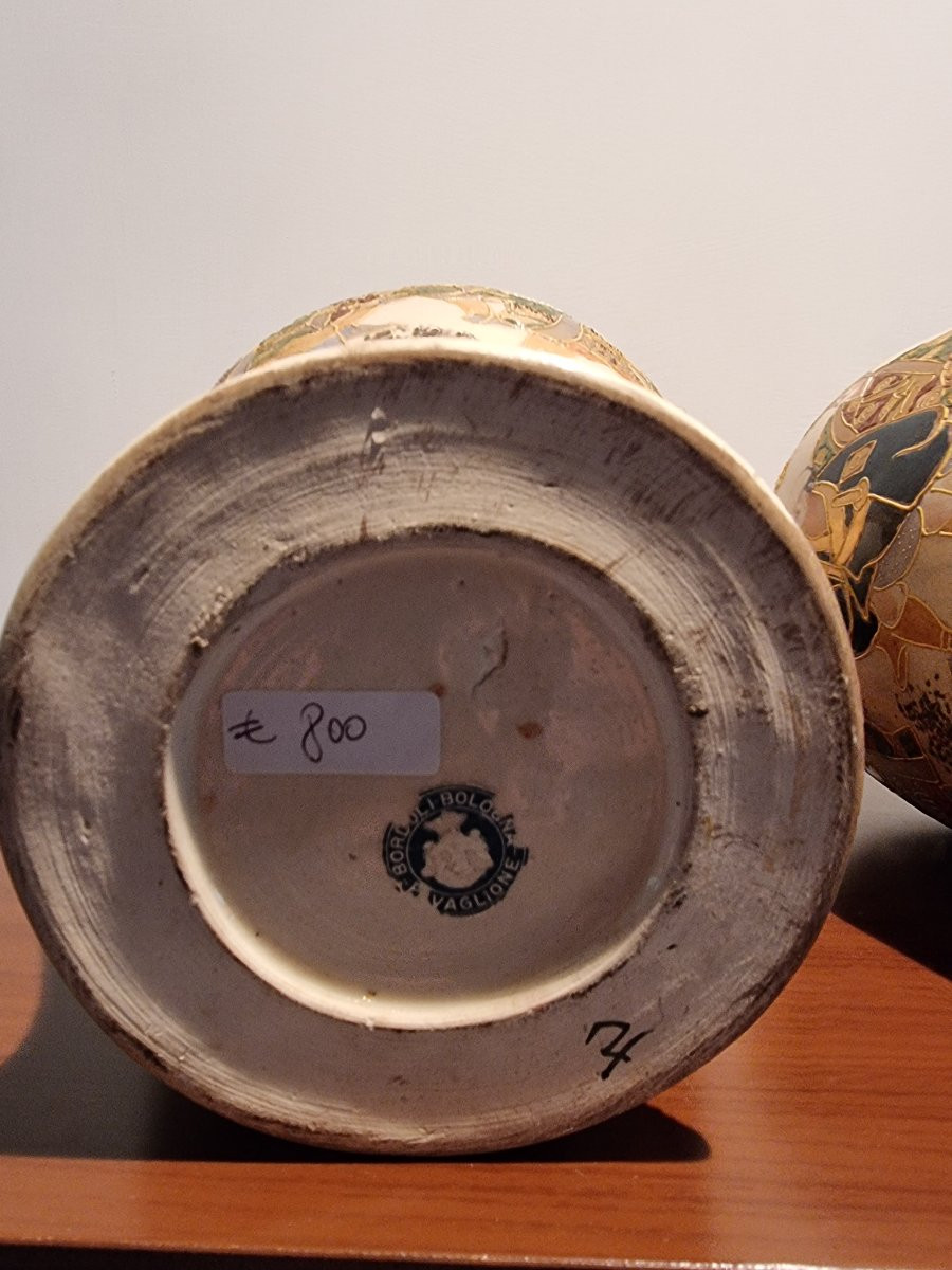 Coppia di vasi giapponesi Satsuma – Anni 1920-1930-photo-1