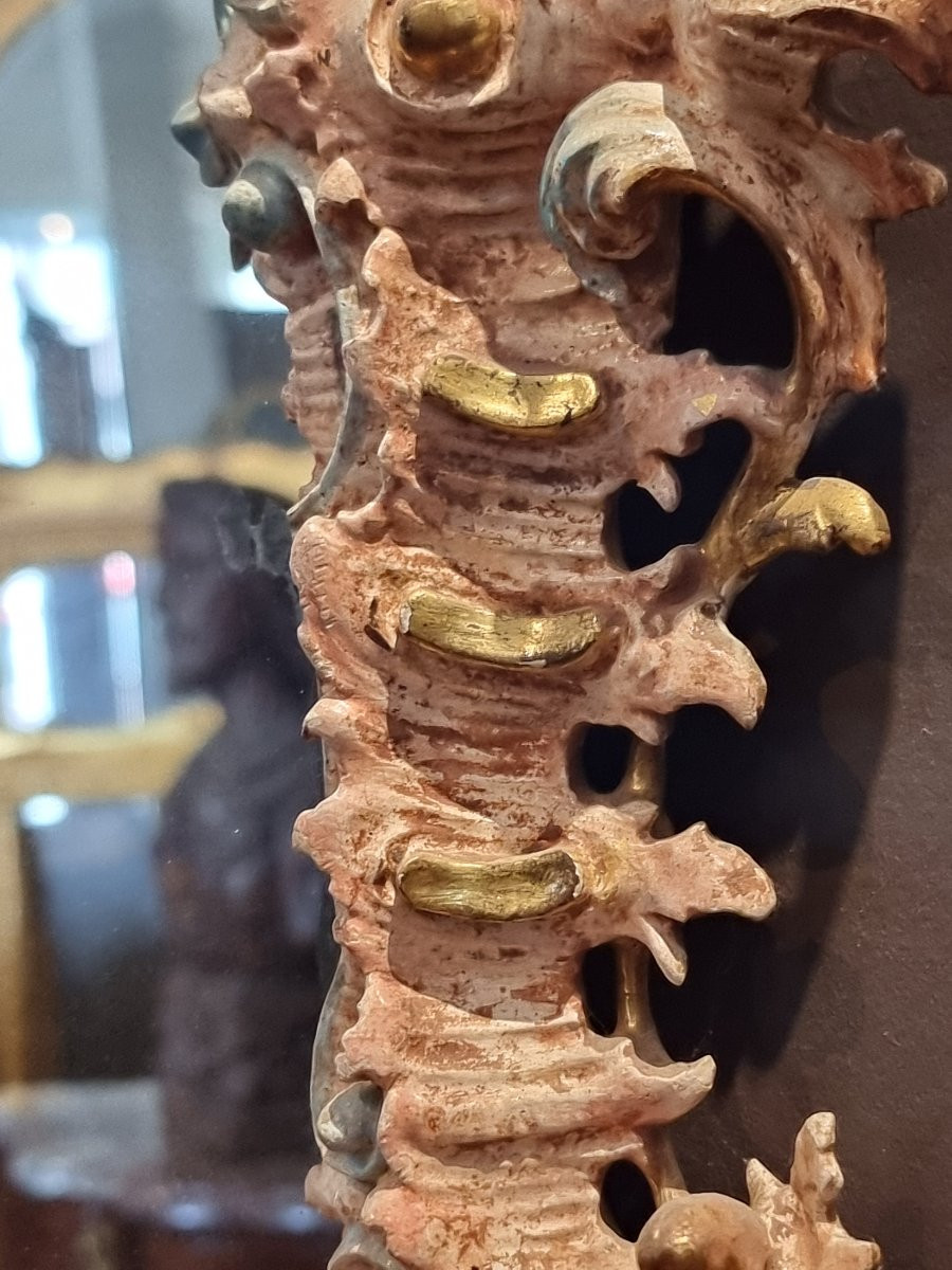 Specchiera veneziana intagliata, laccata e dorata - Seconda metà del XIX secolo-photo-2