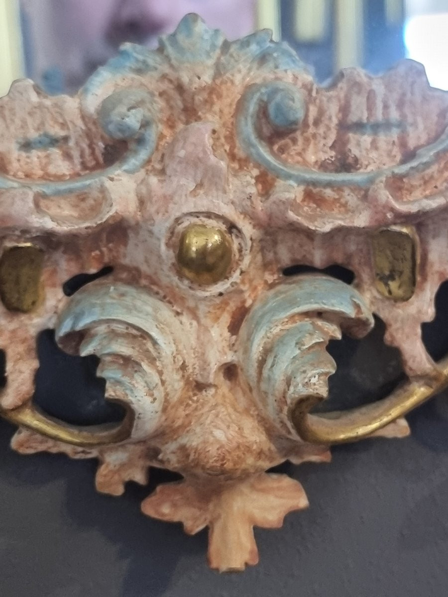 Specchiera veneziana intagliata, laccata e dorata - Seconda metà del XIX secolo-photo-5