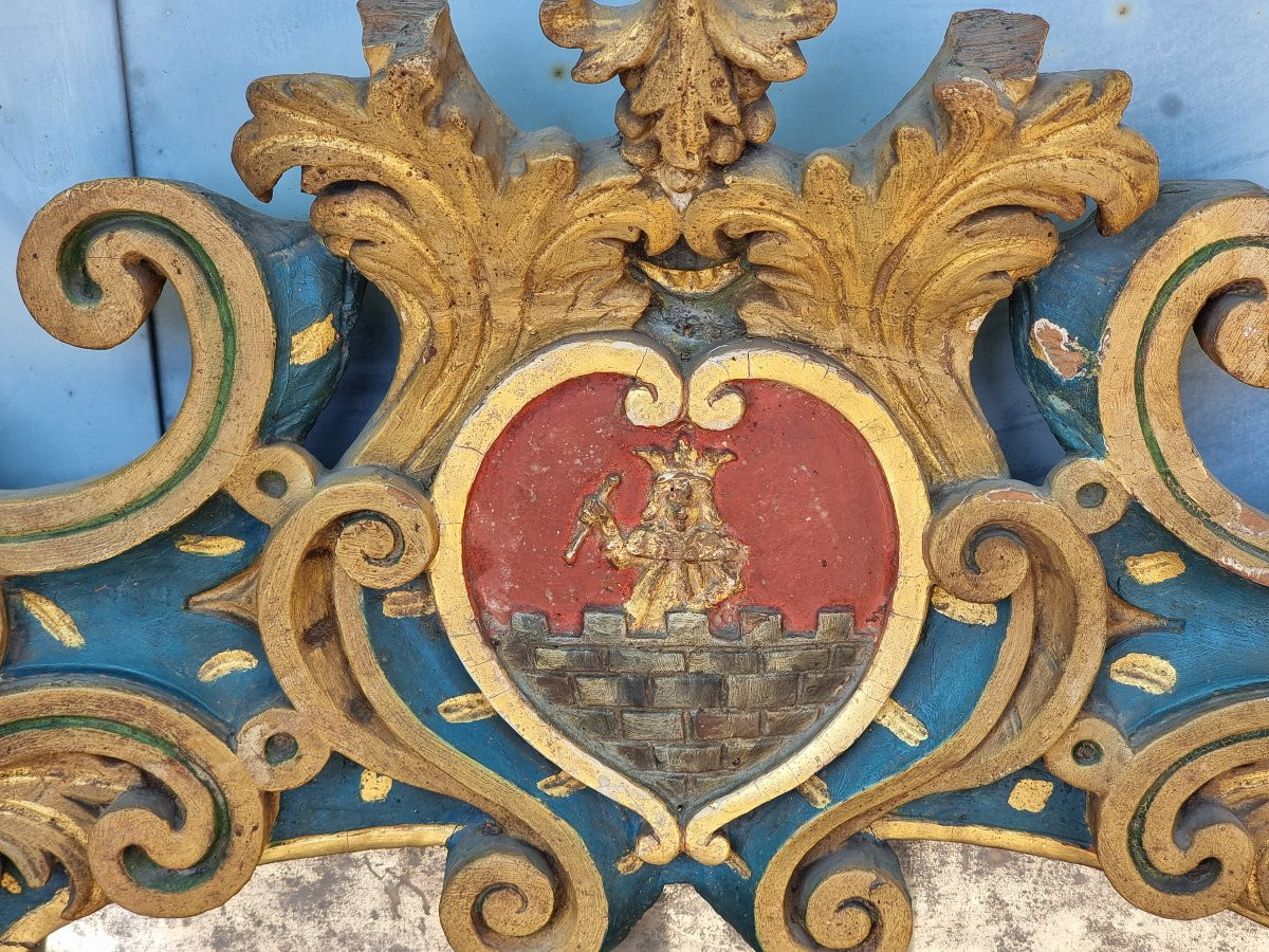 Grande fregio veneto intagliato e dorato, XVIII secolo-photo-2