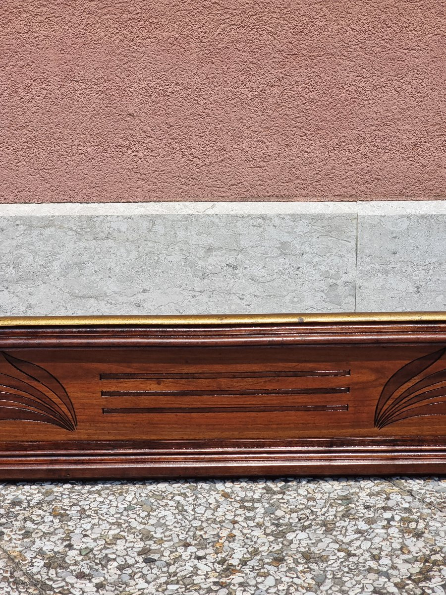 Coppia di cornici Liberty / Art Nouveau in noce intagliato – Inizio XX secolo-photo-6