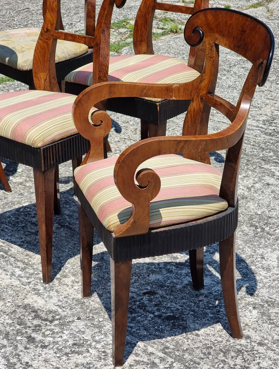 Set di quattro sedie e due poltrone Carlo X – Veneto, ca. 1830-photo-3