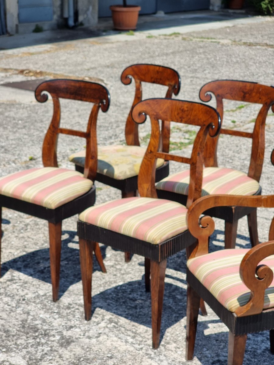 Set di quattro sedie e due poltrone Carlo X – Veneto, ca. 1830-photo-1