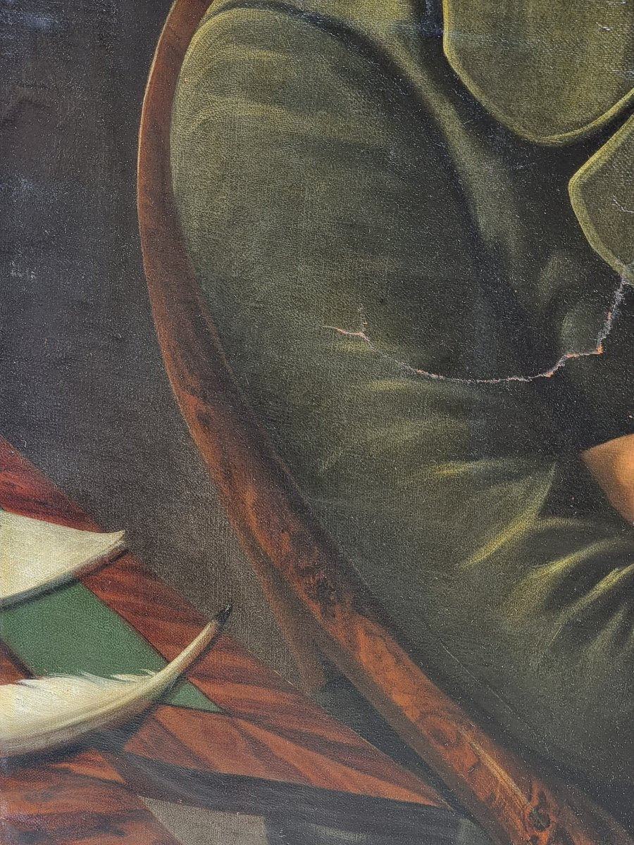 Ritratto di gentiluomo – Fine XIX secolo, forte espressività, da restaurare-photo-4