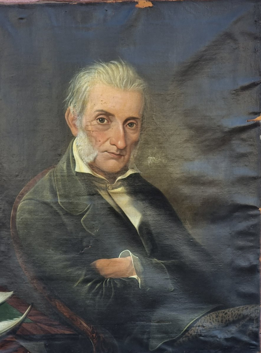 Ritratto di gentiluomo – Fine XIX secolo, forte espressività, da restaurare-photo-3