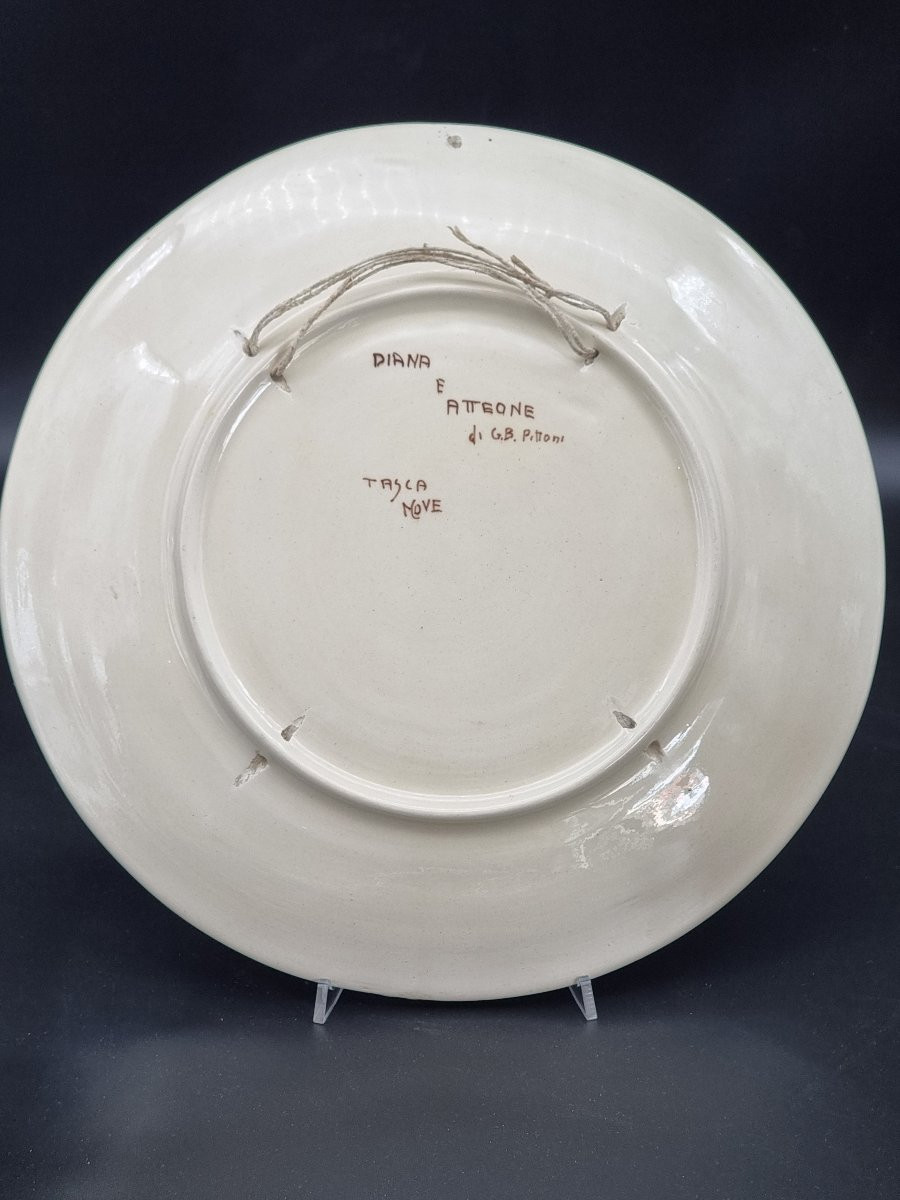 Coppia di piatti in ceramica a graffito, Alessio Tasca, Nove, anni 1950-photo-1