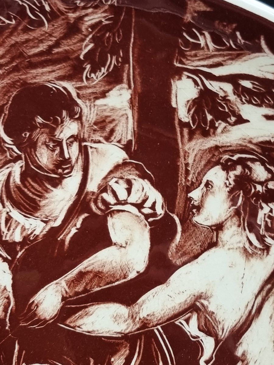 Coppia di piatti in ceramica a graffito, Alessio Tasca, Nove, anni 1950-photo-3