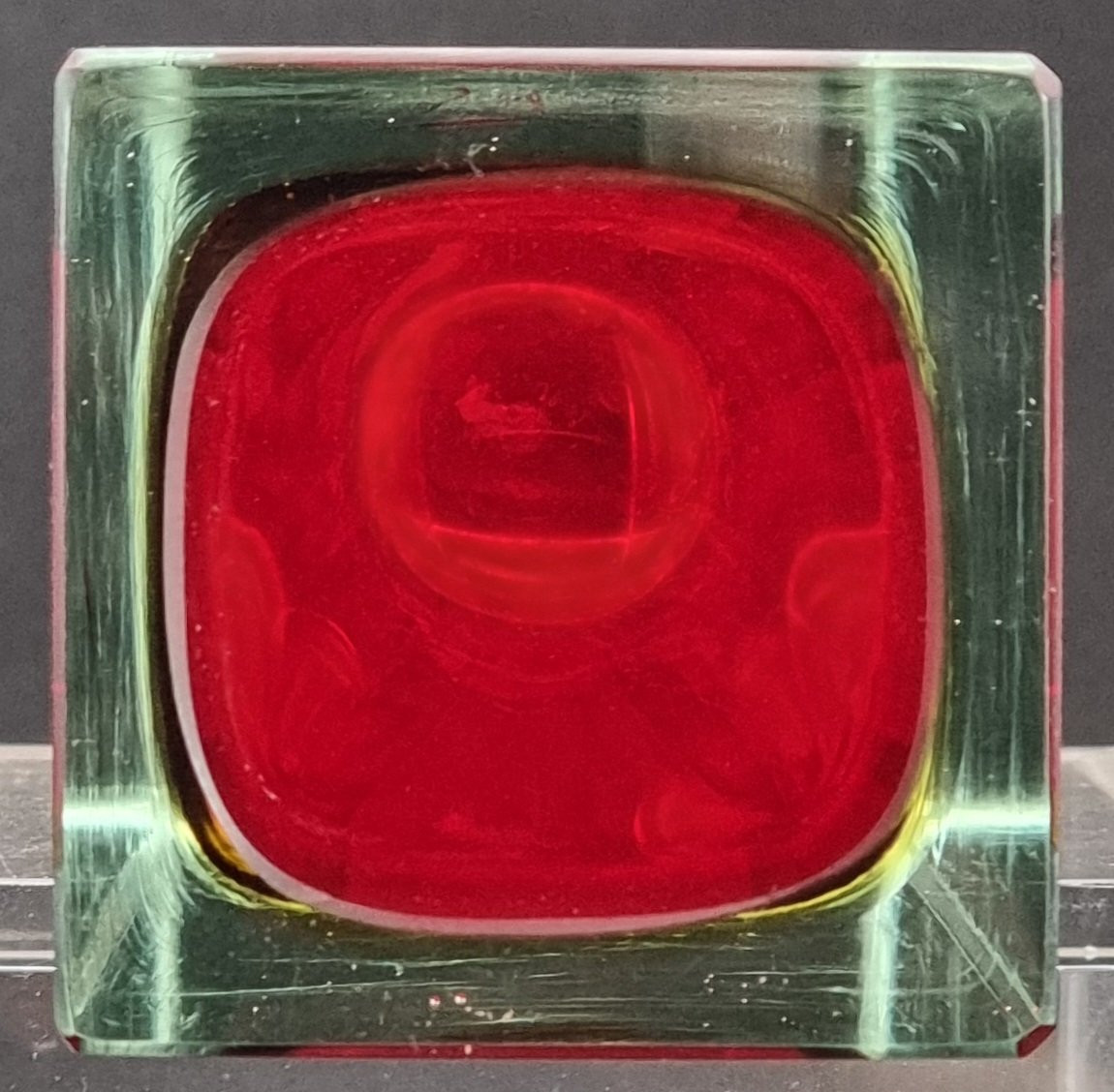 Vaso in vetro massiccio sommerso, stile Murano, anni 1970–1980-photo-1