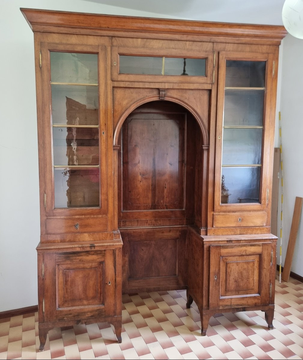 Libreria “a ponte” in noce massiccio – Veneto, primi decenni del XIX secolo-photo-1