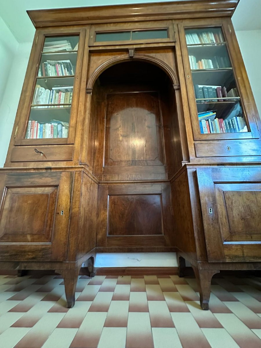 Libreria “a ponte” in noce massiccio – Veneto, primi decenni del XIX secolo-photo-3