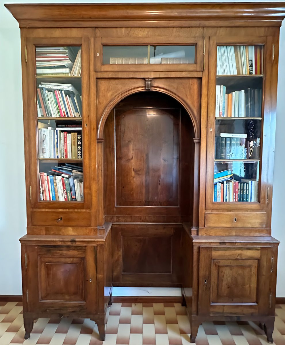 Libreria “a ponte” in noce massiccio – Veneto, primi decenni del XIX secolo-photo-5