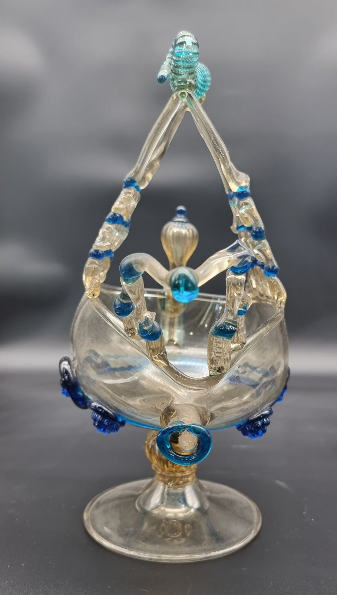 Aquamanile veneziano a forma di veliero in vetro di Murano – fine XIX secolo-photo-1
