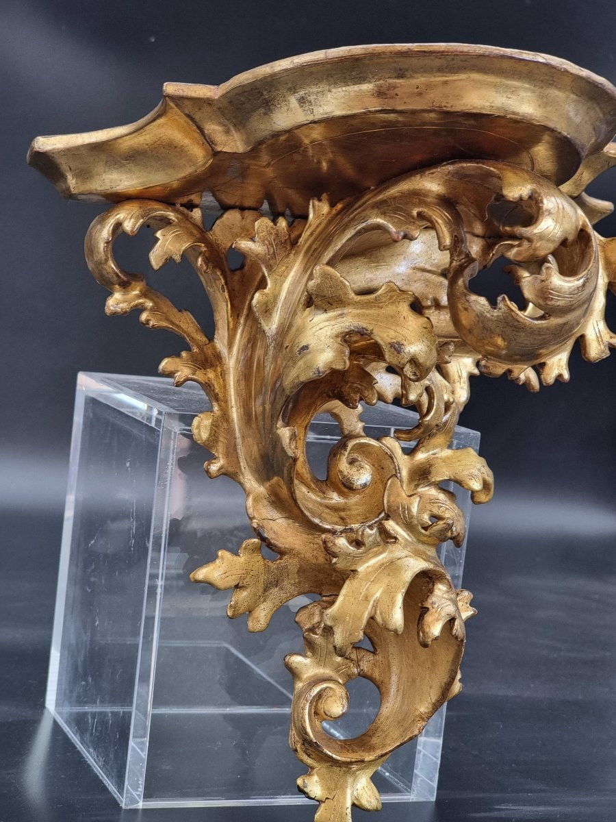 Mensola intagliata in legno dorato – Firenze, metà XIX secolo-photo-2