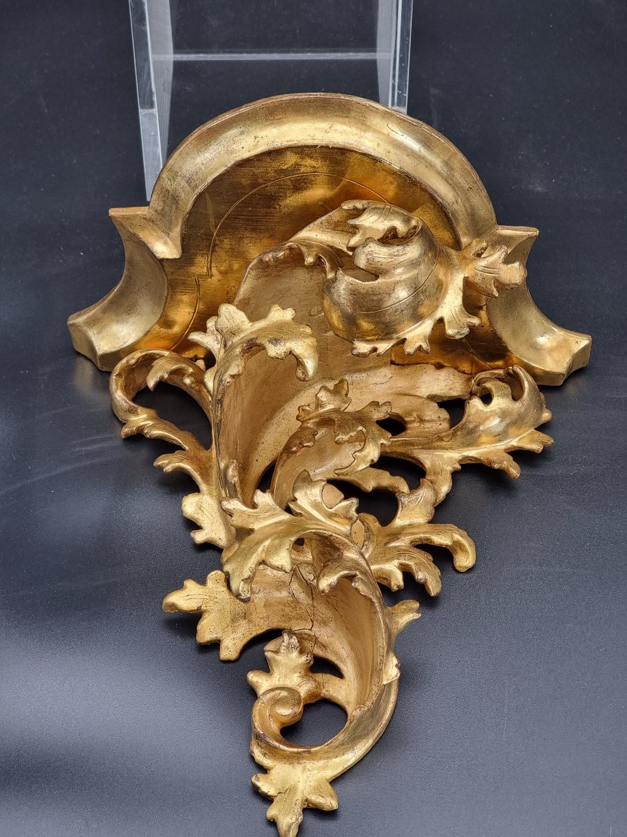 Mensola intagliata in legno dorato – Firenze, metà XIX secolo-photo-1