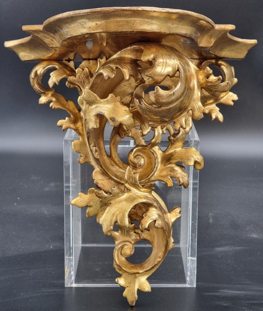 Mensola intagliata in legno dorato – Firenze, metà XIX secolo