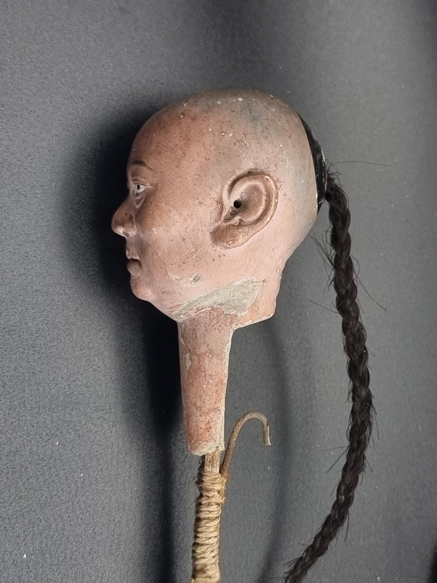 Coppia di statuette cinesi in terracotta dipinta – Cina meridionale, fine XIX secolo-photo-5