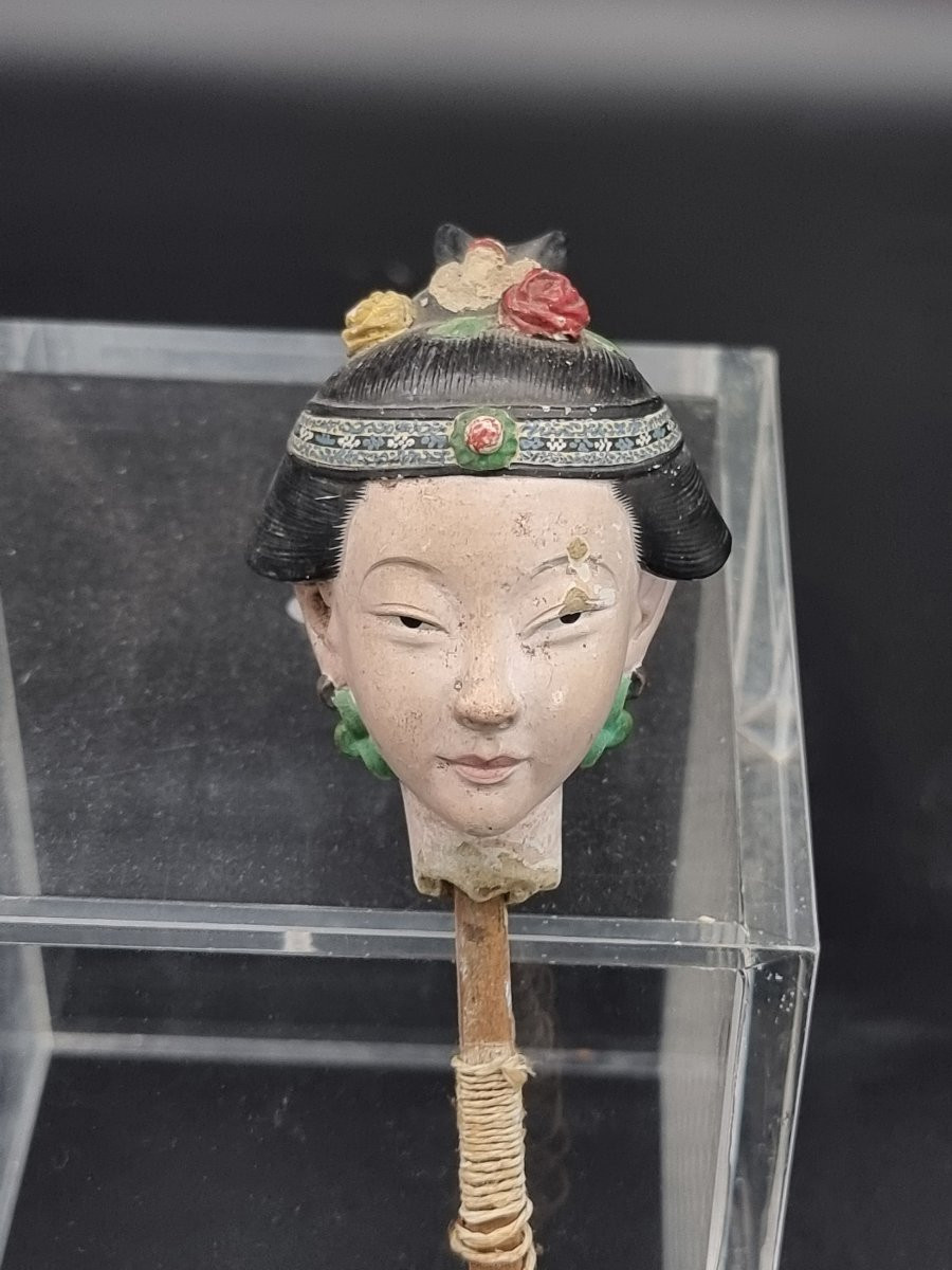 Coppia di statuette cinesi in terracotta dipinta – Cina meridionale, fine XIX secolo-photo-6