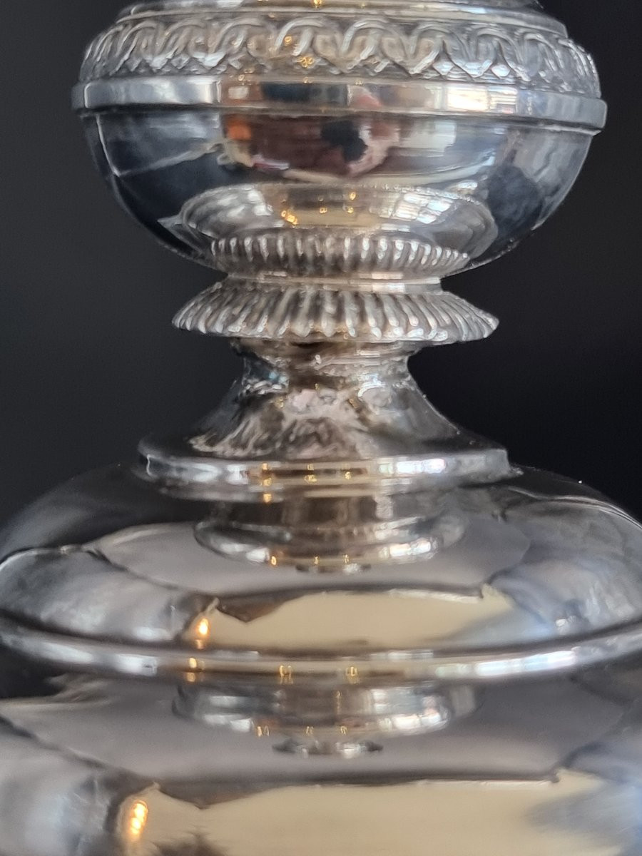 Coppia di candelieri in argento, stile neoclassico – inizi XX secolo-photo-2