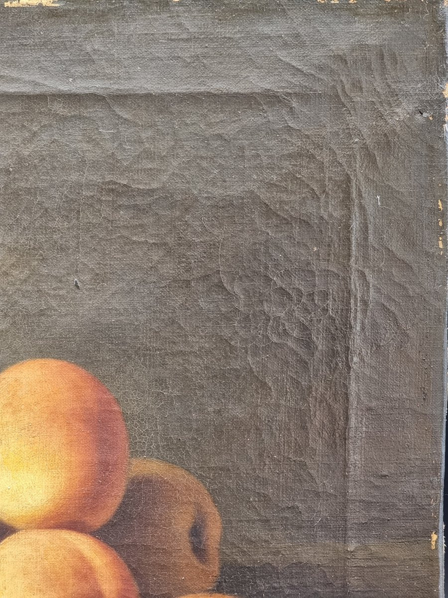 Coppia di nature morte con frutta in cornici argentate, fine Settecento – inizi Ottocento-photo-1